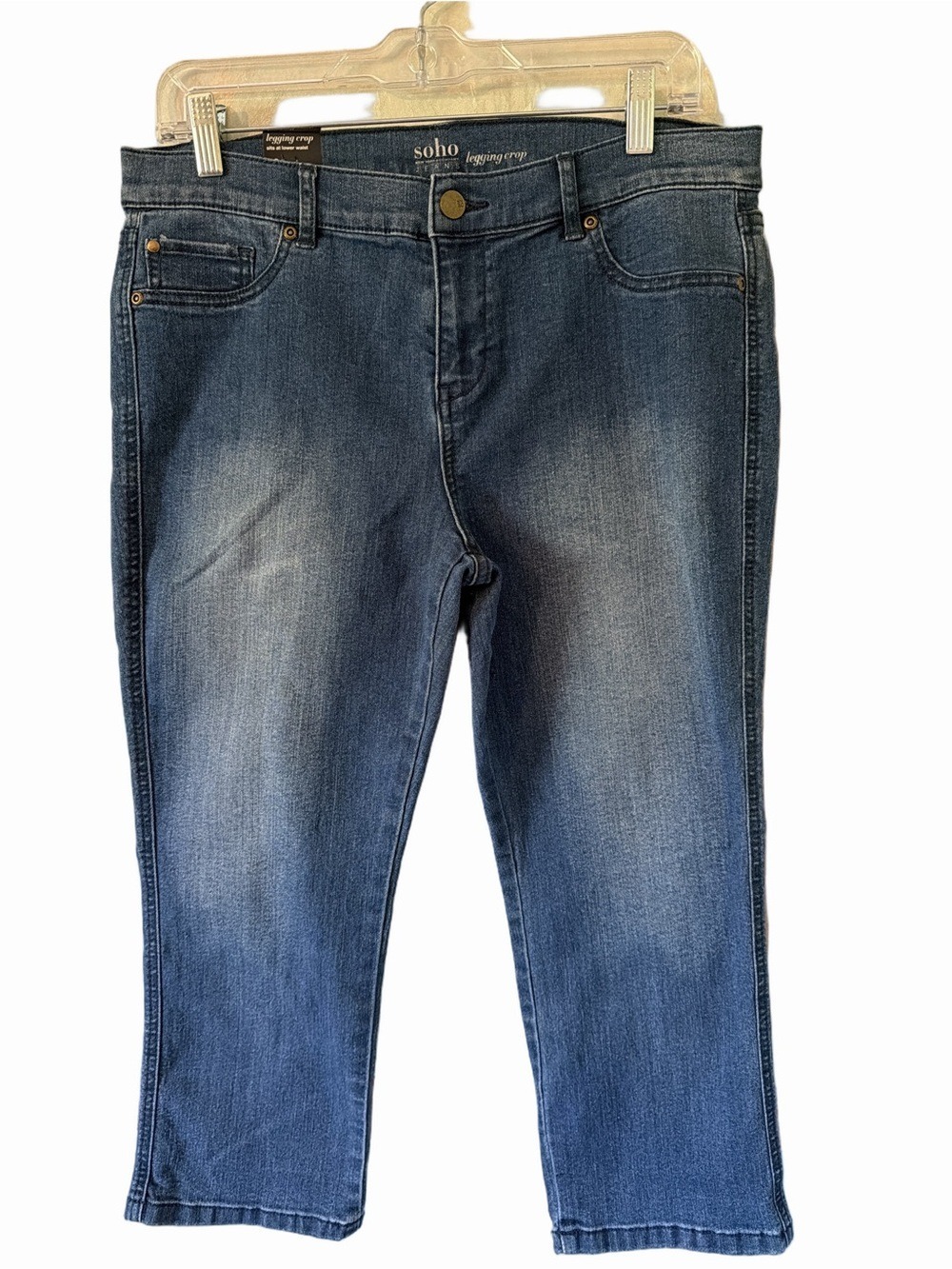 Soho Dark Blue Ankle Crop Stretch Jeans